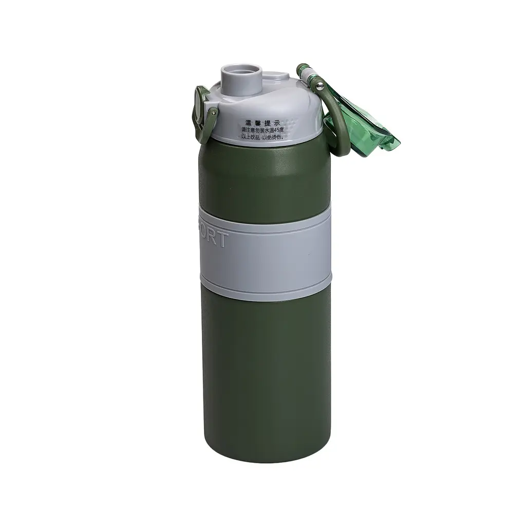 Термос Sport 800 мл з мундштуком і ручкою, зелений Yiwu HP-14-6GR - фото 3