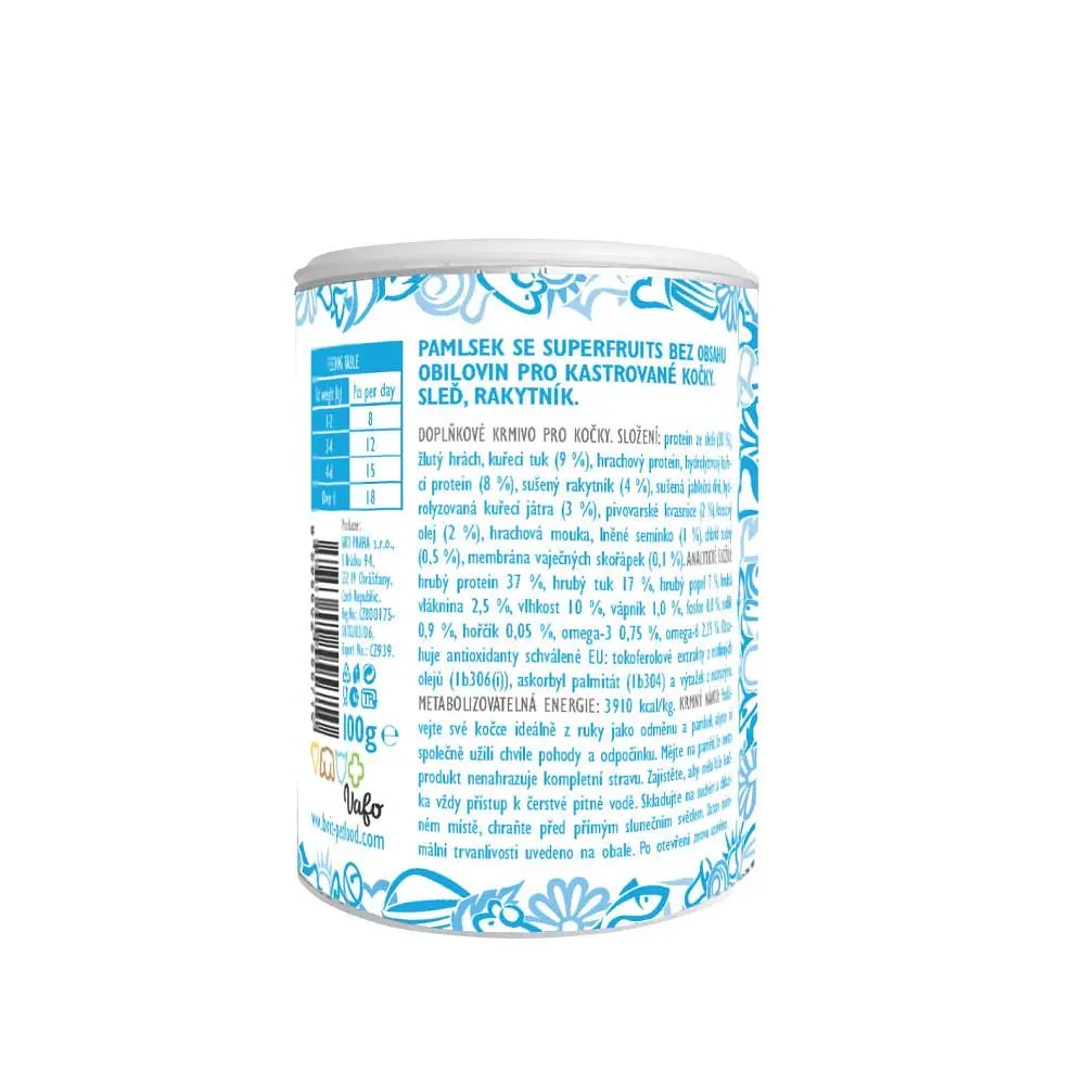 ласощі для кішок Brit Care Cat Snack Superfruits Herring сельдь, 100 г - фото 8