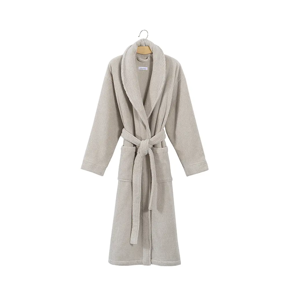 Халат unisex Lotus Home - Bold New Microcotton beige махровый 2XL - фото 6