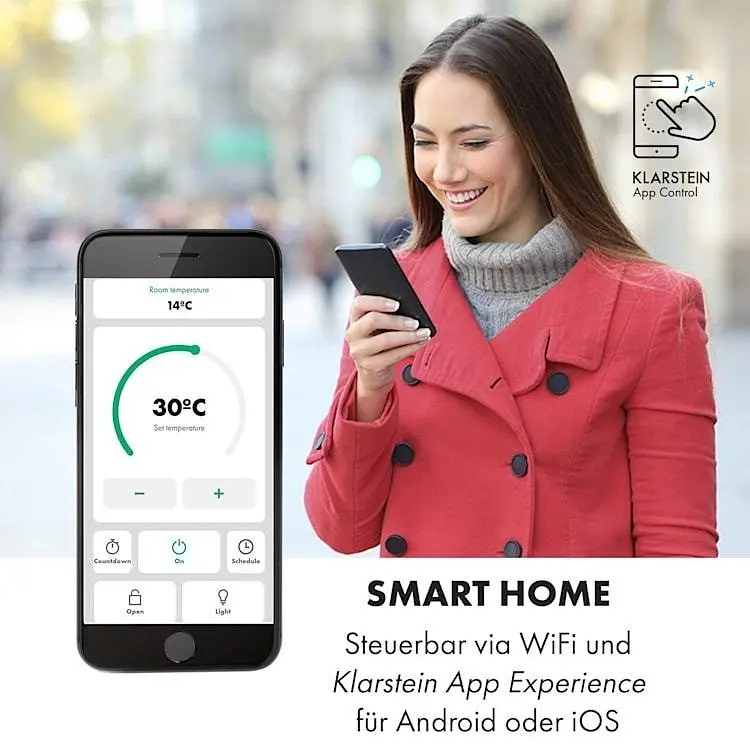 Конвекционный обогреватель Klarstein Bensin Smart 2500 (10035402) - фото 8