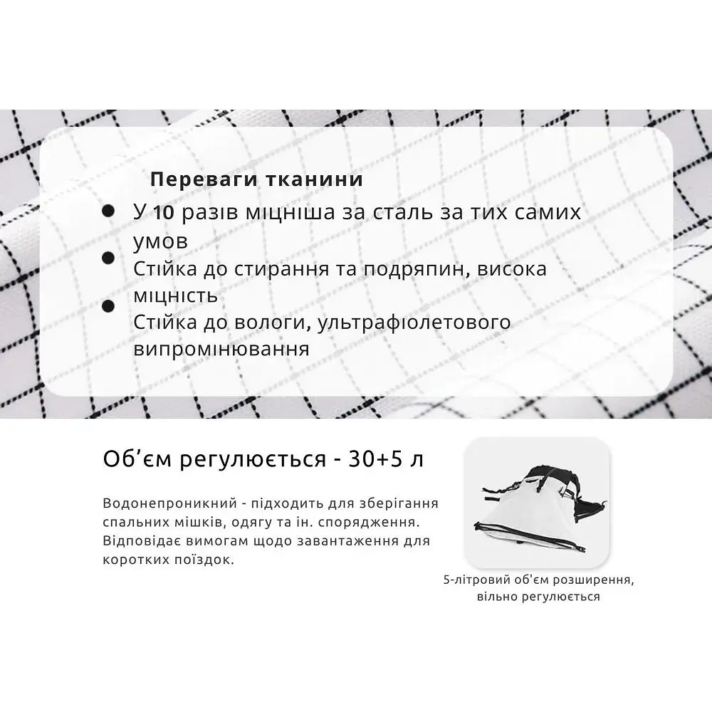 Рюкзак туристический Naturehike Helium CNK2300016 30+5 л белый - фото 7