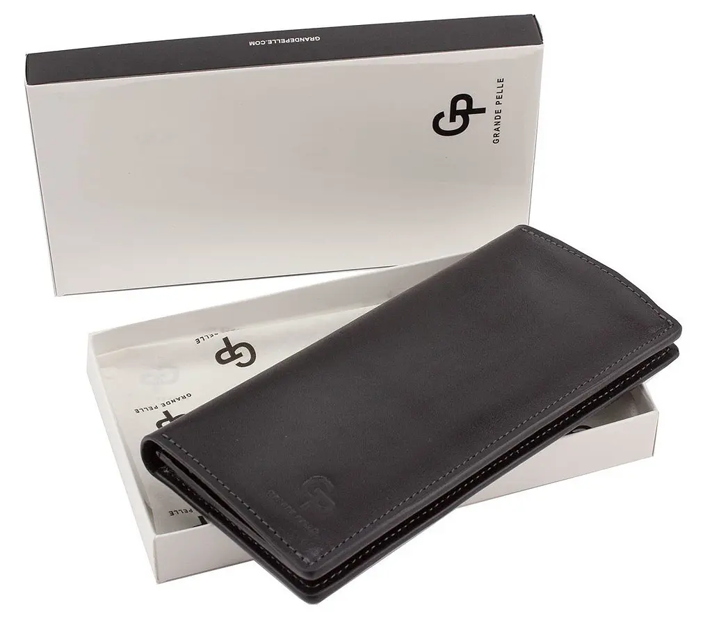 Стильное мужское портмоне из кожи GRANDE PELLE 19,5х10х2,5 см acs0024469 - фото 6