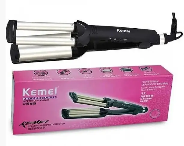 Потрійна плойка Kemei Km-2022 Щипці - фото 5