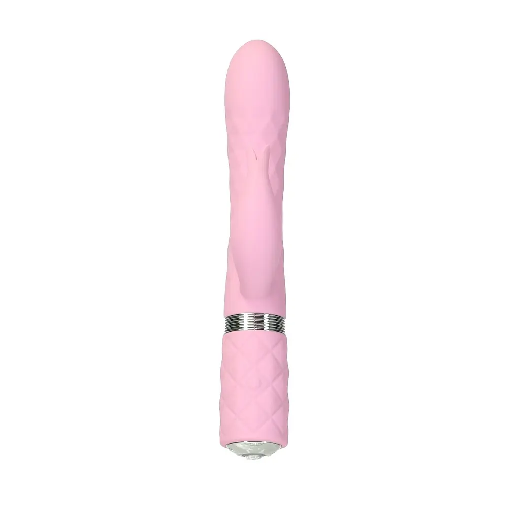 Розкішний кролик з ротацією та вібрацією Pillow Talk Lively Pink, кристал Сваровскі - фото 3