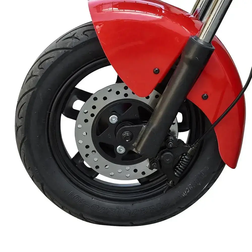 Электроскутер Двухместный Crosser CR2 (800W, 60V, 24Ah, графеновые АБК) Красный - фото 7