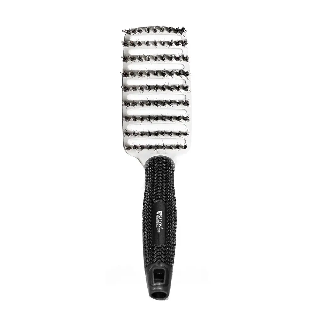 Щітка для волосся масажна продувна Salon Professional з ворсом вигнута 0076B - фото 5