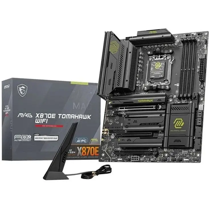 Материнська плата MSI MAG AM5 X870E Tomahawk WIFI, X870E, 4xDDR5, Int.Video (CPU), 4xSATA3, 4xM.2, 1xPCI-E 5.0 x16, 1xPCI-E 4.0 x16, 1xPCI-E 3.0 x16, ALC4080, 8126VB, WiFi 7, Bluetooth 5.4, 13xUSB 3.2 / 8xUSB 2.0, HDMI/2xType-C, ATX - фото 2