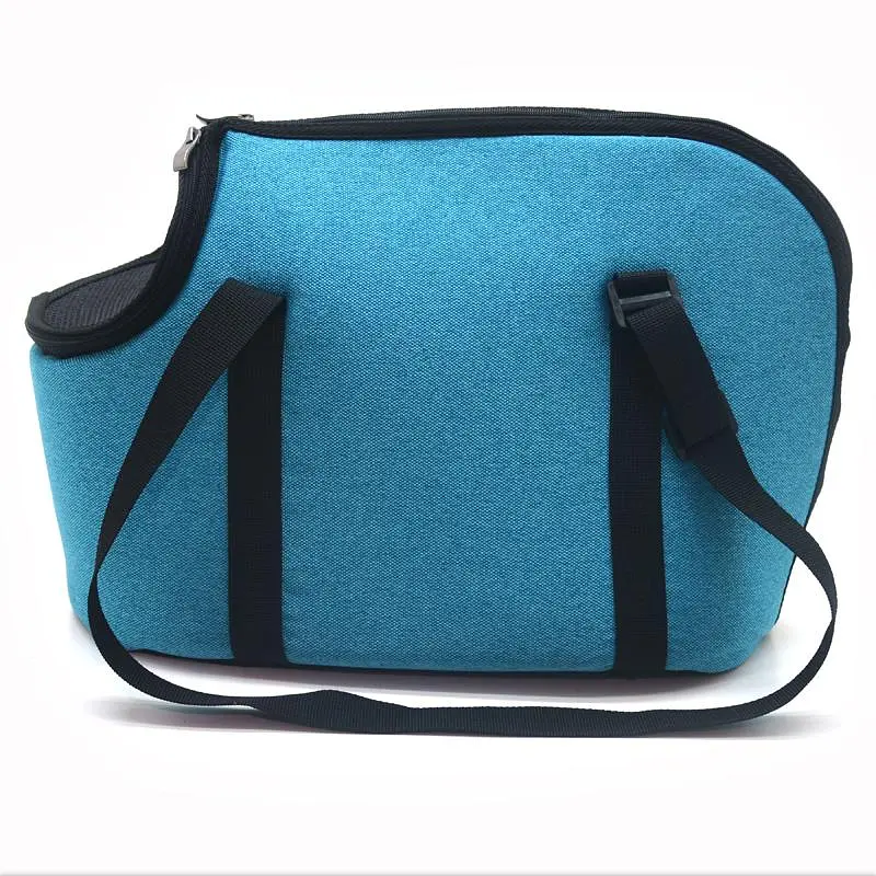 Сумка переноска Zoo-hunt Магнус для кошек и малых пород собак №2 27х47х35 см бирюза - фото 4