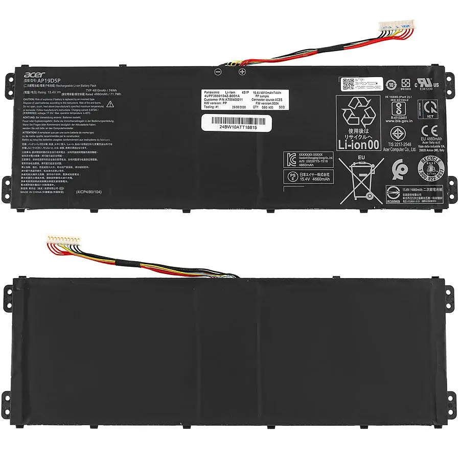 Батарея для ноутбука Acer AP19D5P (Predator: PH517-52 PH517-72) 15.4 4810mAh Чорний - фото 2