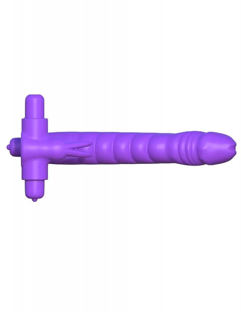 Насадка для подвійного проникнення Pipedream Silicone Double Pene Rabbit, 10х2.8 см (фіолетовий) - фото 3