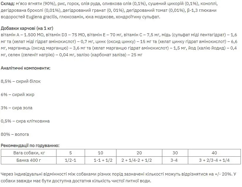 Консервований вологий корм Exclusion Adult Lamb для собак всіх порід з ягням 400 г - фото 2