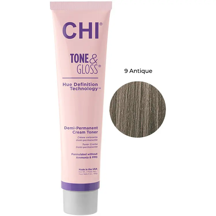 Тонер для волосся CHI Tone&Gloss Antique Steel кремовий безаміачний 85 г - фото 2