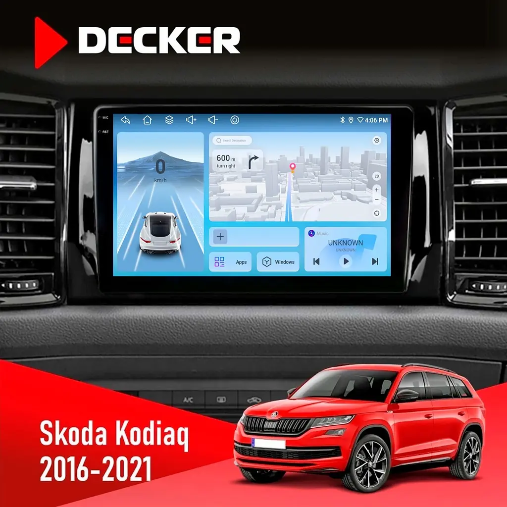 Штатна магнітола Skoda Kodiaq 2016-2021 Decker D10-010 6x128, DSP, 4G, 2K Decker (НФ-00009353)