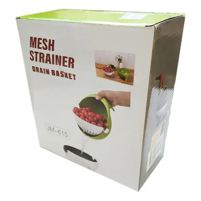 Миска ковш друшляк 2 в1 MESH STRAINER Drain Basket Зелений 84557 - фото 10