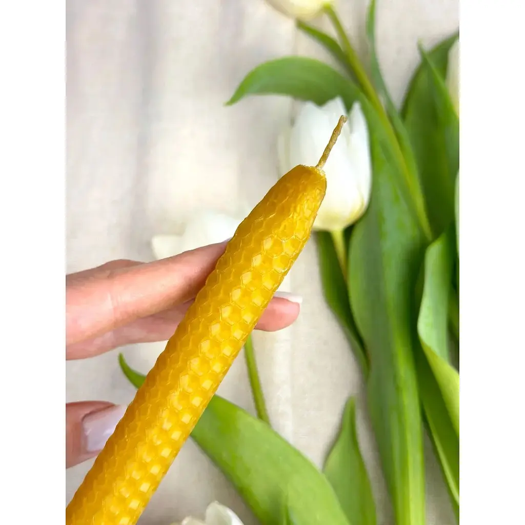 Комплект Пасхальная корзина Буковина (большая) с льняным полотенцем 70х30 см Рандеву синий и свечой - фото 5