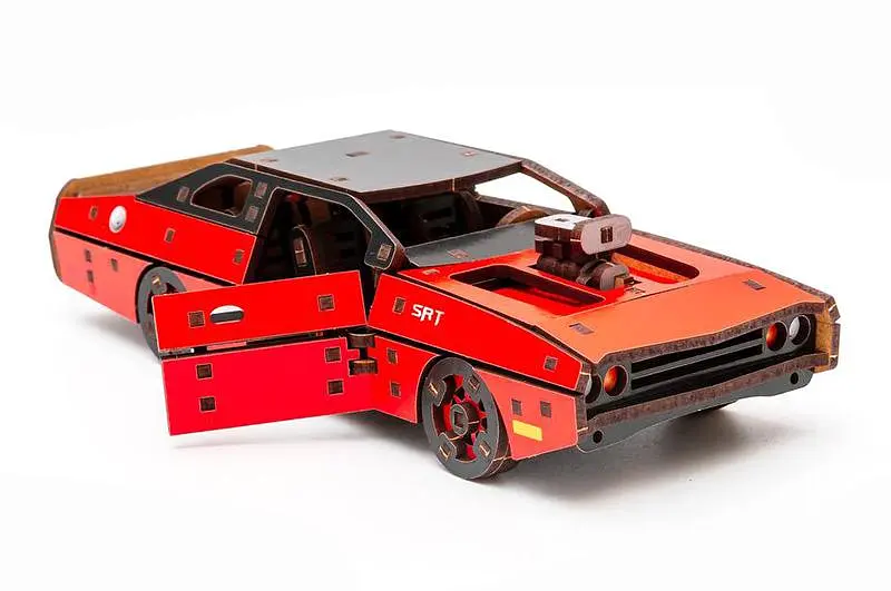 Конструктор Puz-62520 "Fast Furious" дерев'яний, 125 дит., Червоний колір, розмір моделі 21х8х5 см. PuzzleOk - фото 2