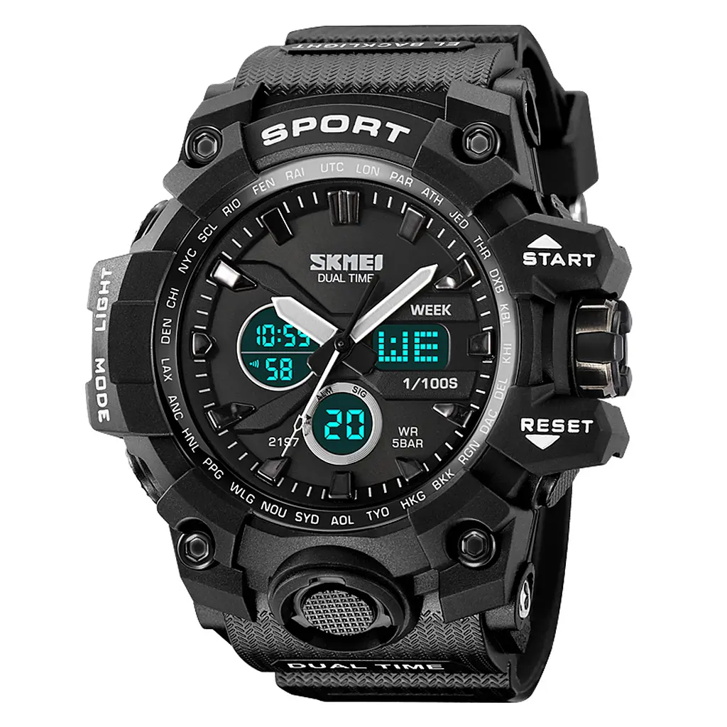 Чоловічий наручний годинник 2197BK Black Skmei acs0030158 - фото 2