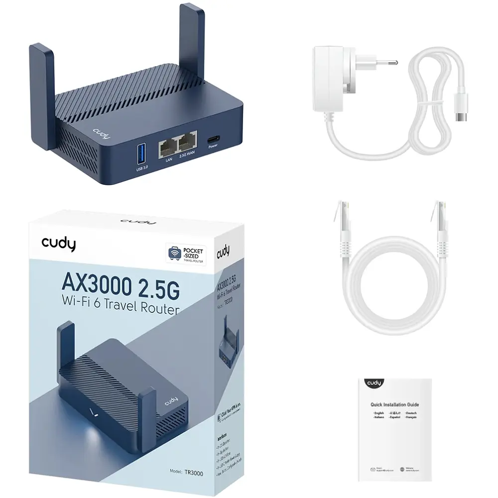 Маршрутизатор Cudy TR3000, AX3000 2.5G Wi-Fi 6 Router with USB - фото 4