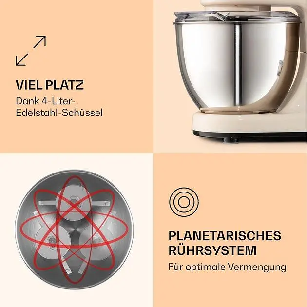 Кухонный комбайн тестомисс Klarstein Bella Mini (10037981) - фото 3
