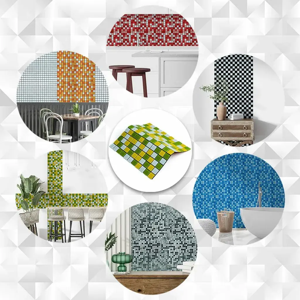 Мозаїка дзеркальна Wall Sticker 298х298х4.5мм Жовто-зелена SW-00002362 - фото 4