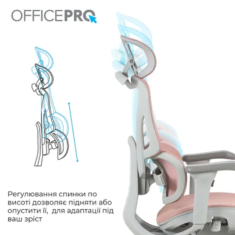 Офисное кресло OfficePro Elite OC950GLP Gray/Light Pink (OC950GLP) - фото 11