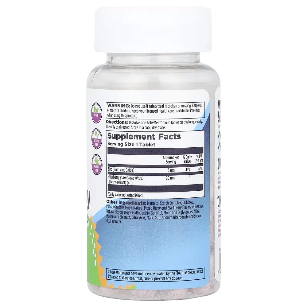 Цинк та екстракт бузини KAL Dinosaurs Zinc Elderberry, 90 таблеток для підтримки імунної системи - фото 2