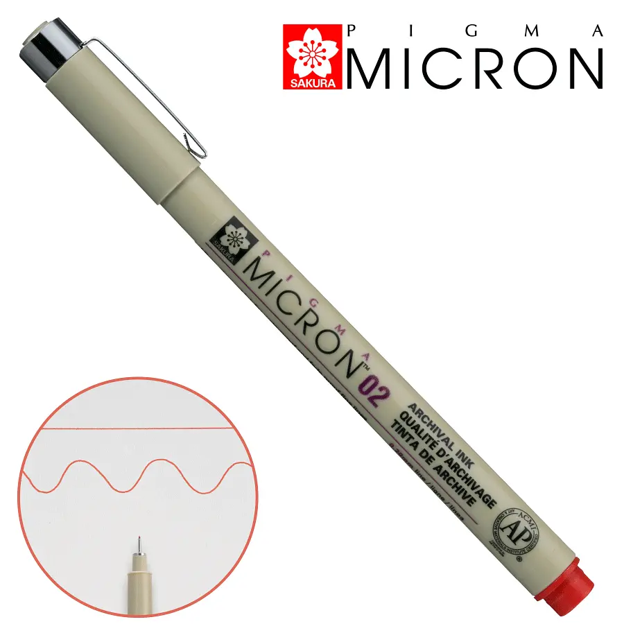 Лінер Sakura PIGMA MICRON (0.2), 0,3 мм червоний