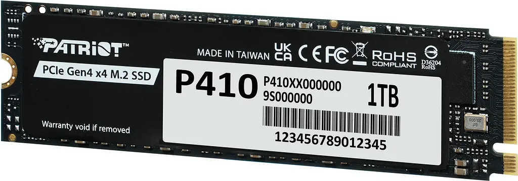 SSD NVMe накопичувач PATRIOT P410 1Tb PCIe Gen4x4 M.2 2280 (P410P1TBM28H) - фото 2