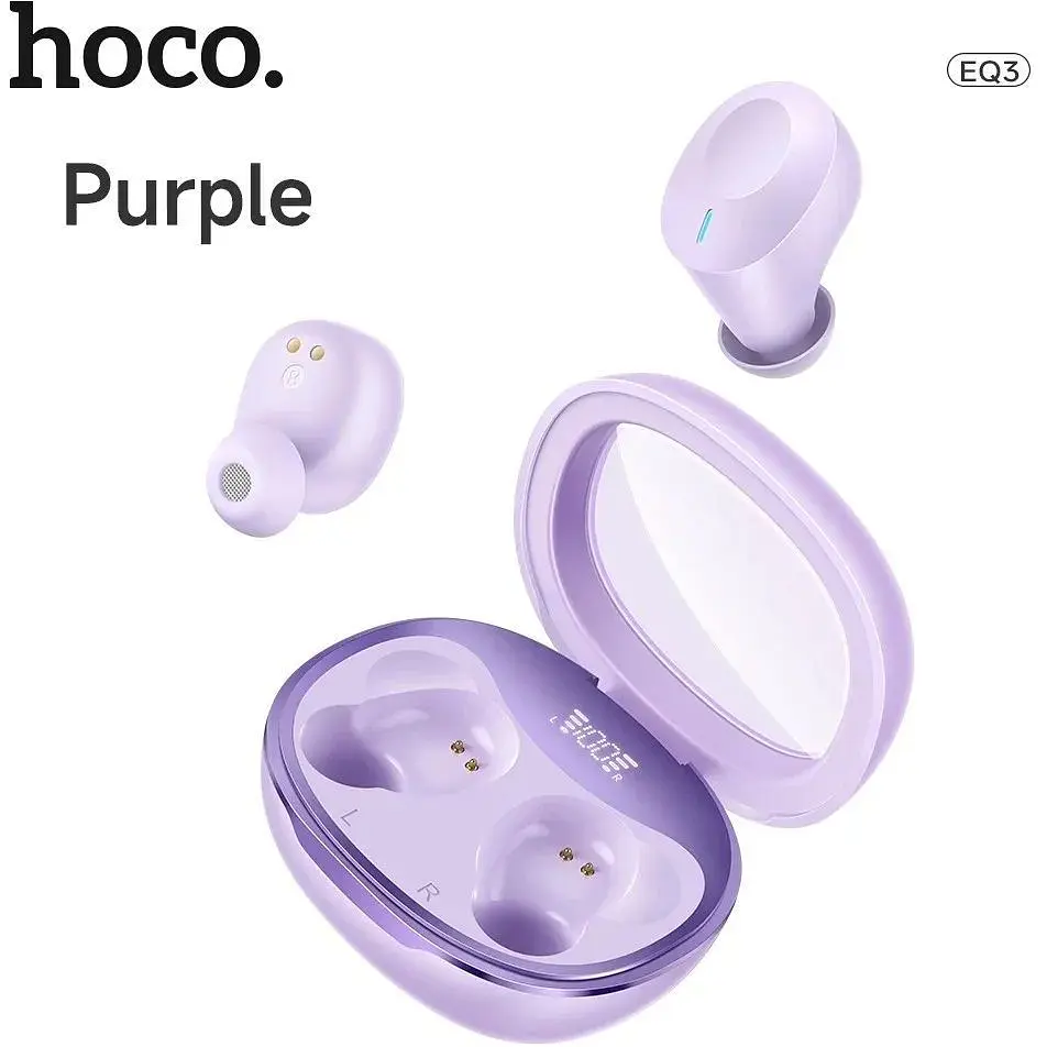 Наушники беспроводные Hoco EQ3 Samrt tws с поддержкой Сири (фиолетовые) - фото 5
