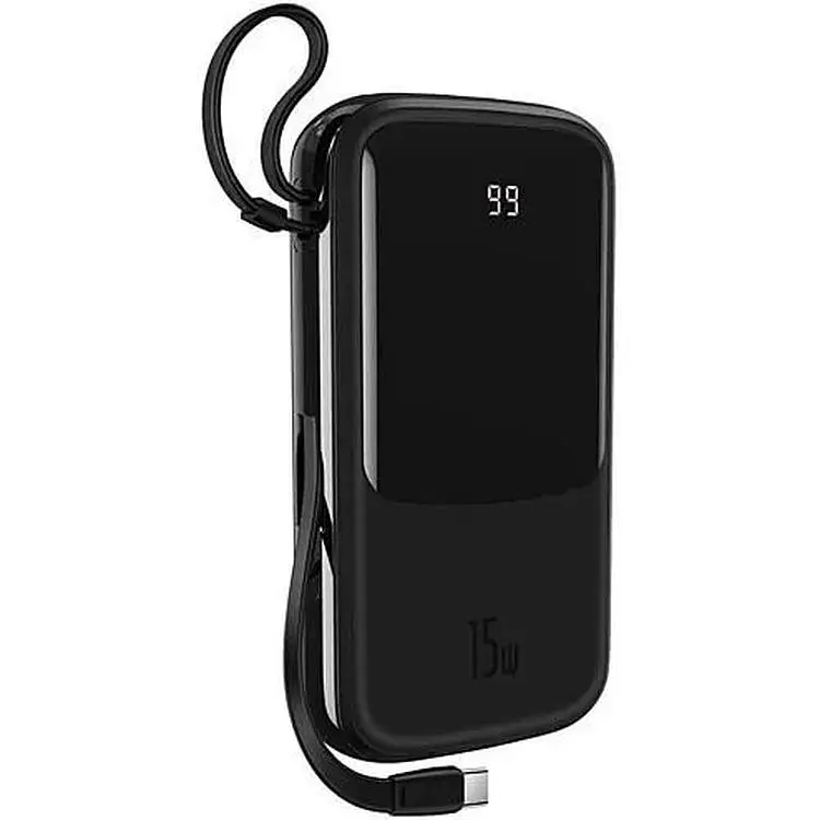 Портативна батарея Baseus Qpow Digital Display Power Bank 20000 mAh 15W With IP Cable PPQD-F01 Black - фото 2