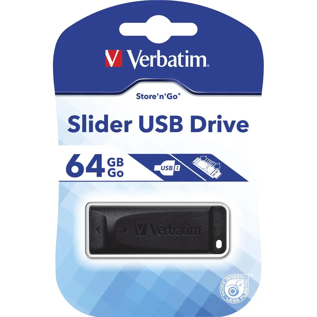 Флеш-накопичувач Verbatim USB флеш накопичувач 64GB Slider Black USB 2.0 (98698) - фото 5
