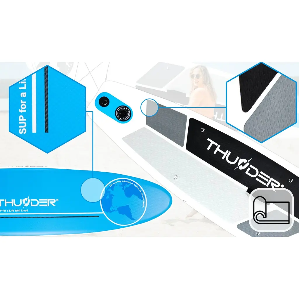 Надувна дошка SUP THUNDER Planet 320 см з веслом Blue - фото 4
