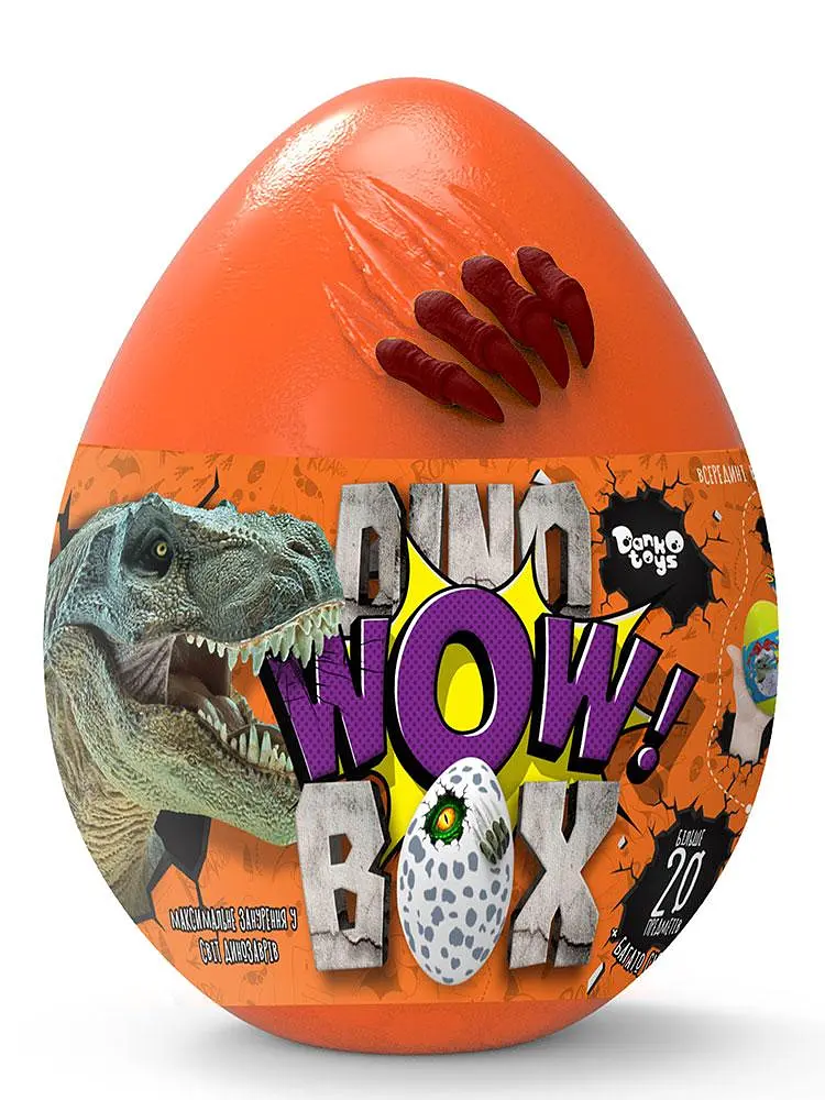 Яйце динозавра, помаранчевий набір для творчості "Dino WOW Box", російською мовою