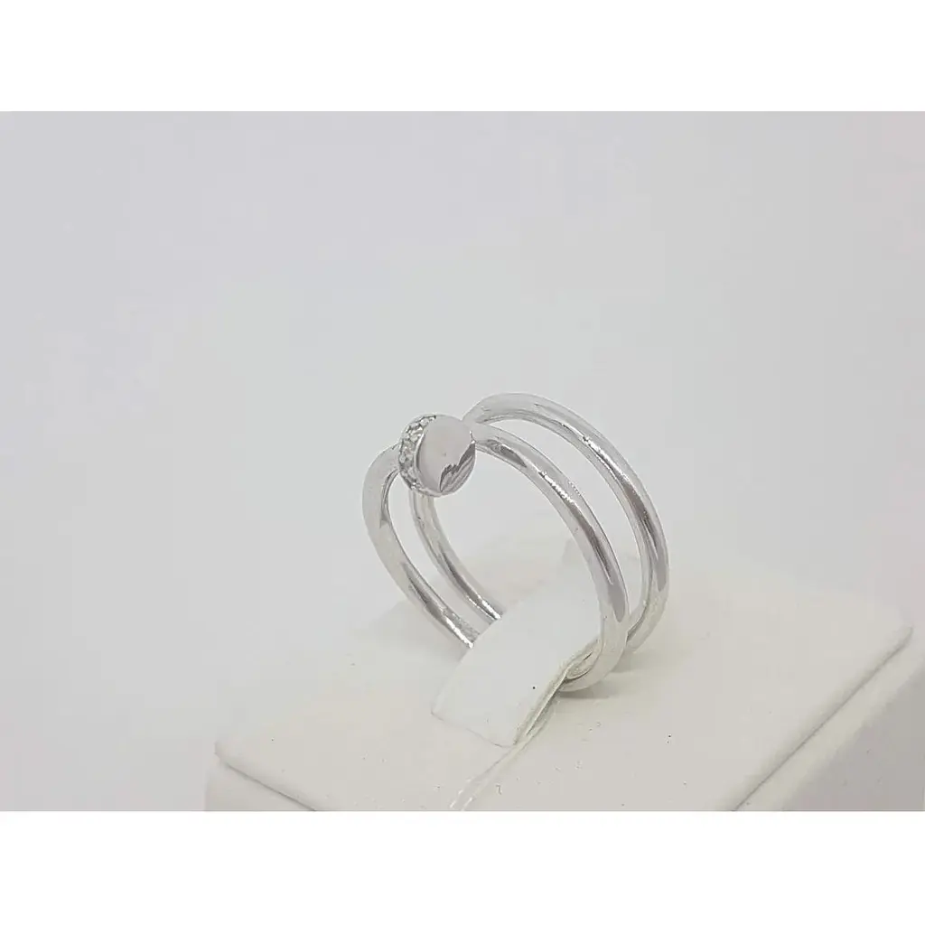 Срібне кільце Імперія золота Цвях з фіанітами. КВ1351С 16,5 - фото 3