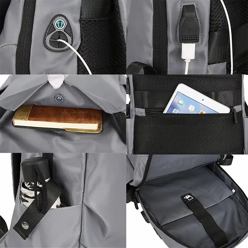 Рюкзак міський No Brand SK-6012 43х27 см Gray 12654-84501 - фото 6