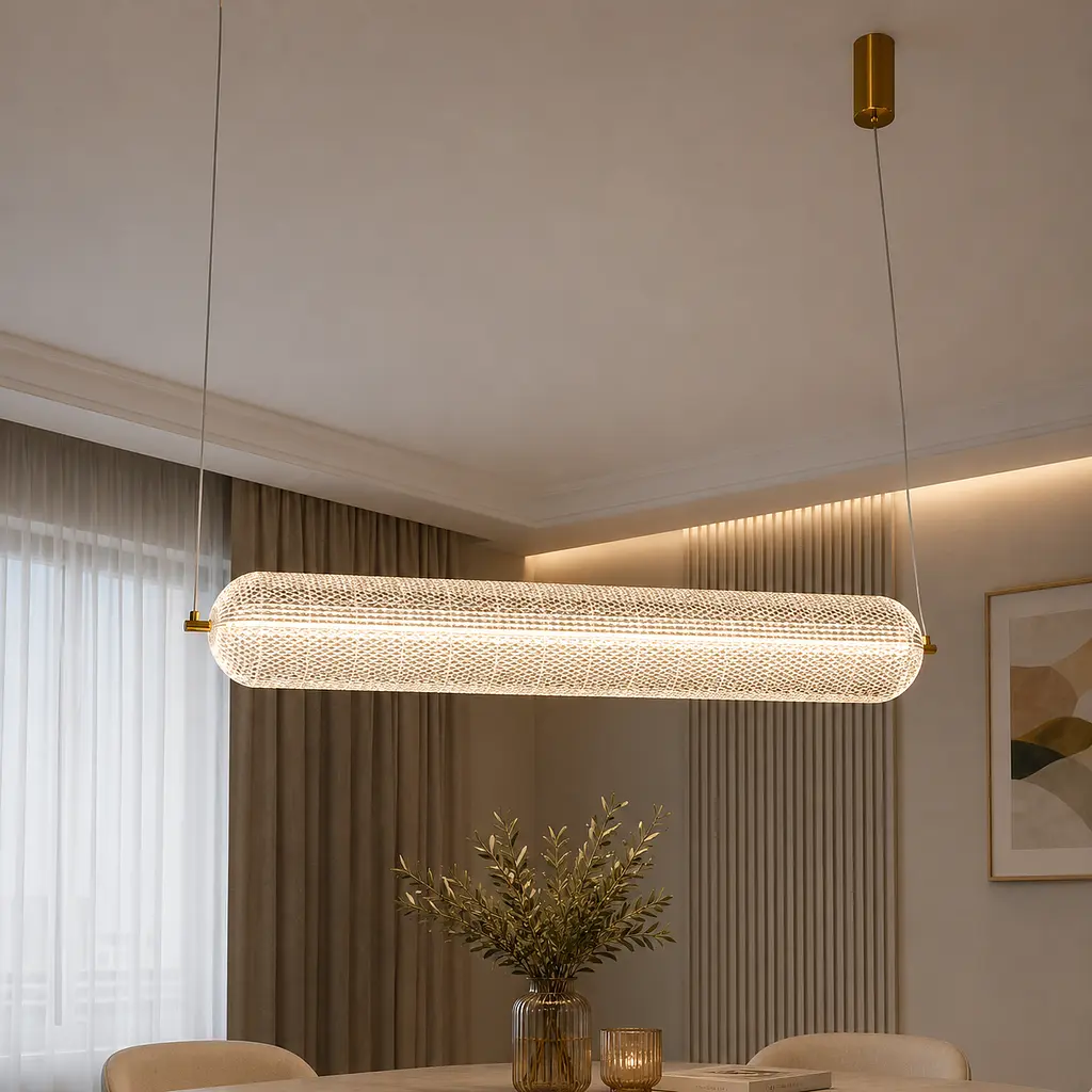 Підвіс LED Diasha D221204/1A L1000 золото 25 Вт циліндричний