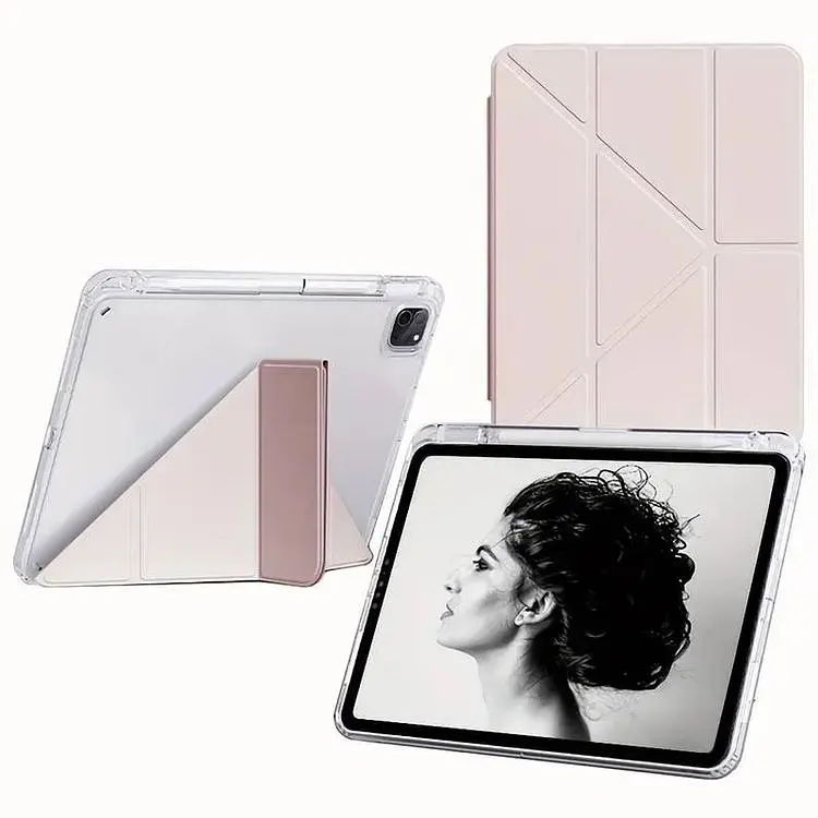 Обложка BeCover Ultra Slim Origami Transparent с креплением Apple iPad Pro 11" M4 2024 Pink (711691) - фото 2