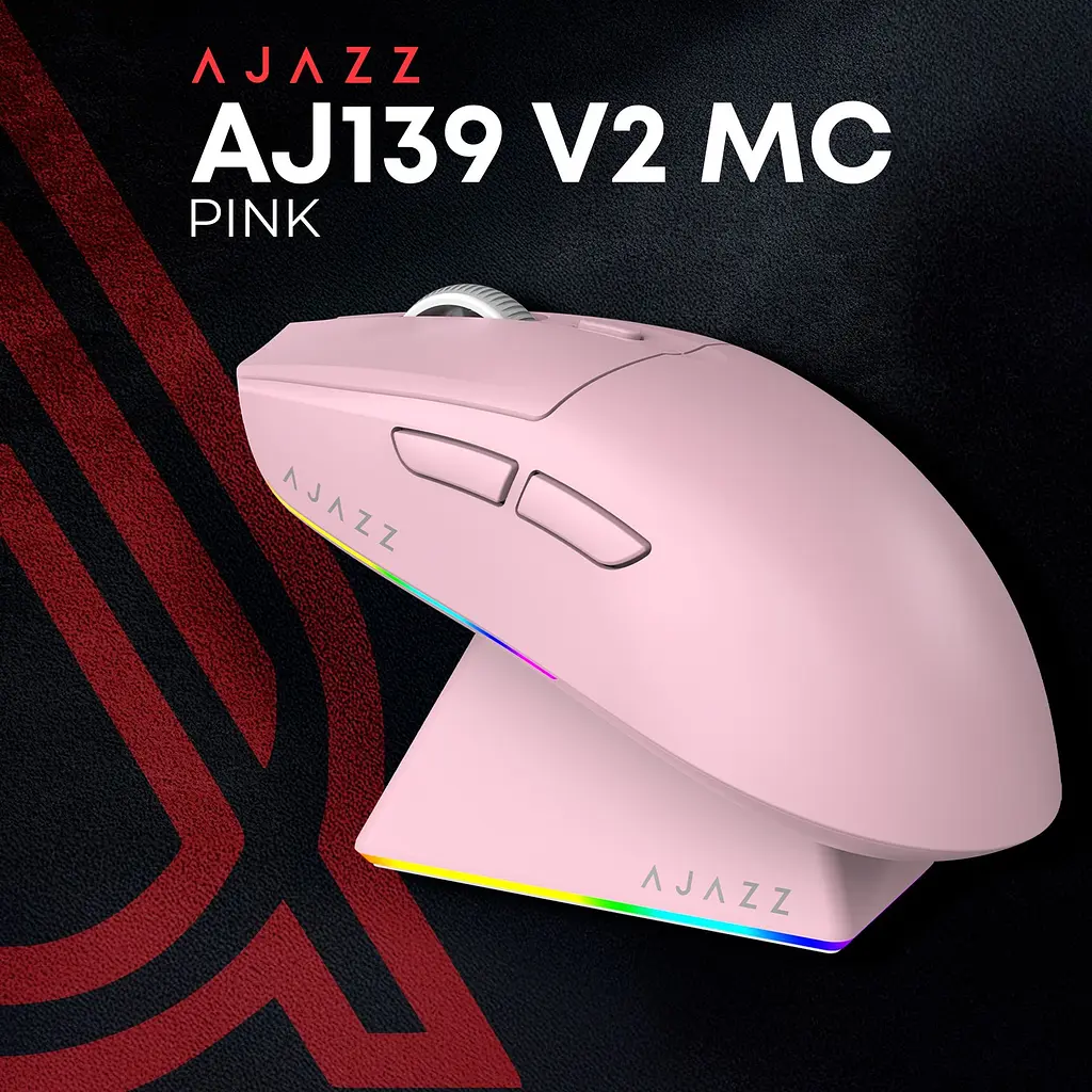 Миша Ajazz AJ139 V2 MC Wireless/Bluetooth/USB Pink Charging Dock (AJ139-V2-MC-Pink) - фото 15