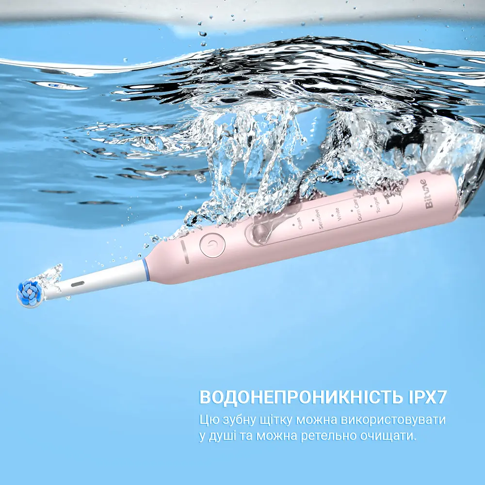 Електрична зубна щітка, що обертається з футляром Bitvae R2 8 насадок Pink - фото 6