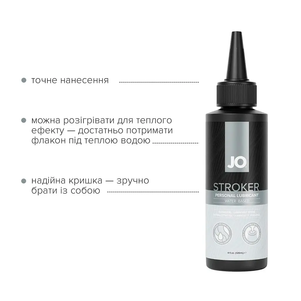 Лубрикант для мастурбаторів JO Stroker Lubricant 120 мл, на водній основі, густий, з аплікатором - фото 3