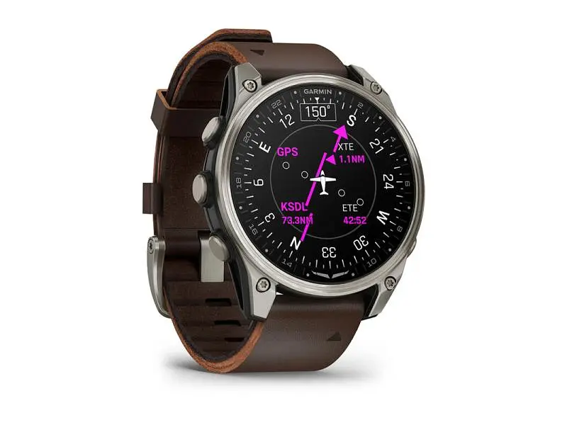Смарт-годинник Garmin D2 Mach 2 47mm Titanium w. Oxford Brown Leather Band (010-02904-30/31) - фото 8