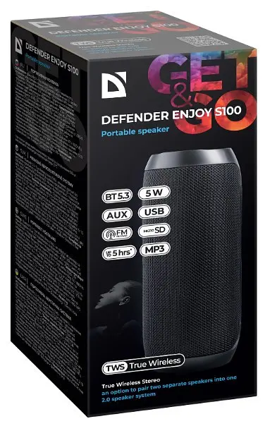Портативна акустика Defender Enjoy S100 чорний (65101) (6974735) - фото 5