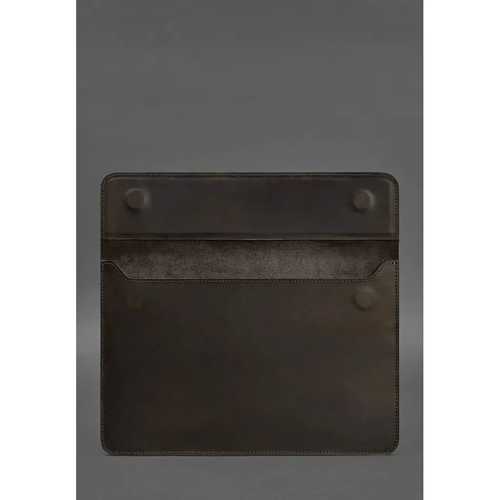 Шкіряний чохол-конверт BlankNote Crazy Horse на магнітах для MacBook Air / Pro 13" Темно-коричневий - фото 3