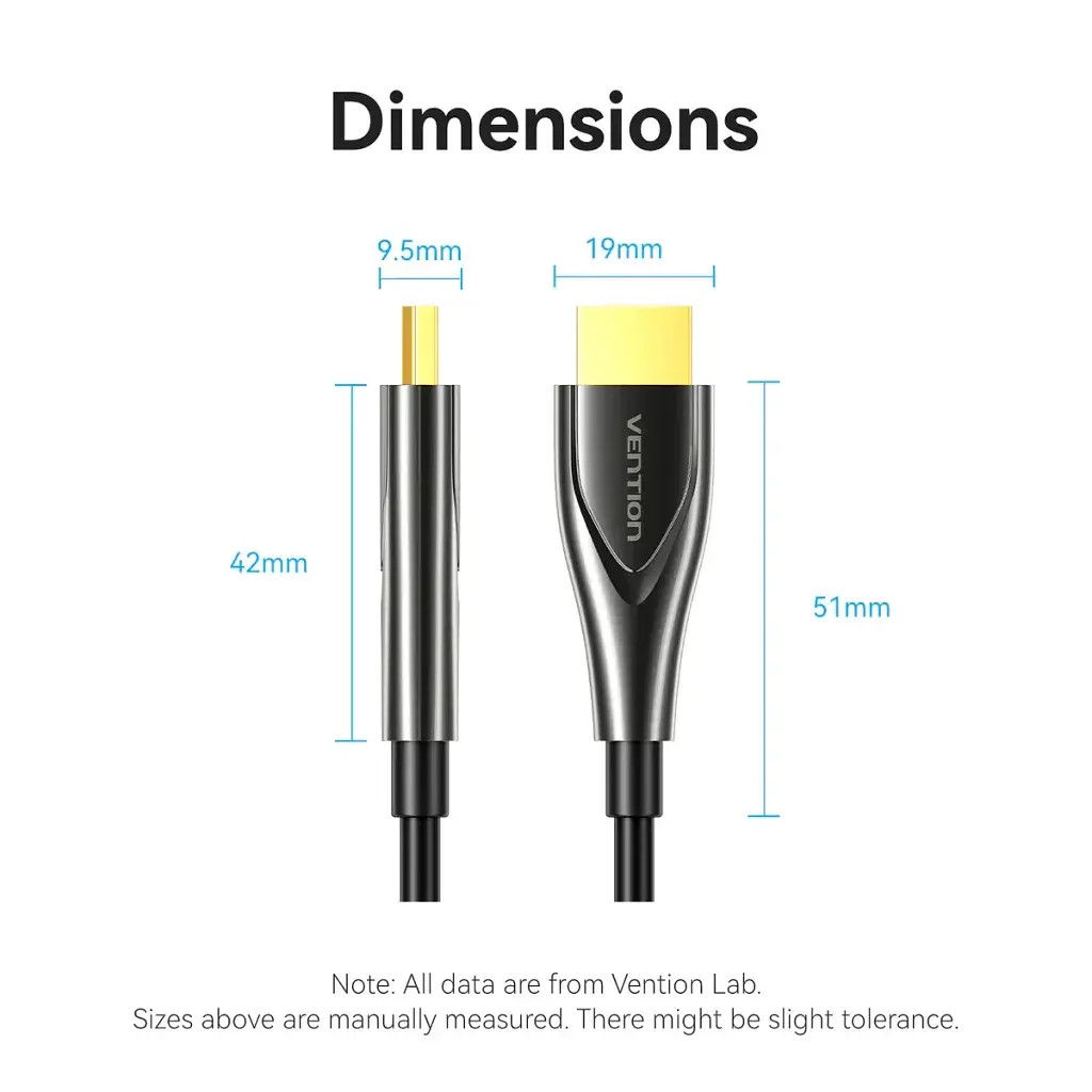 Кабель мультимедійний HDMI M to HDMI M 35.0m 4K60Hz fiber optic black Vention (ALSBU) - фото 12