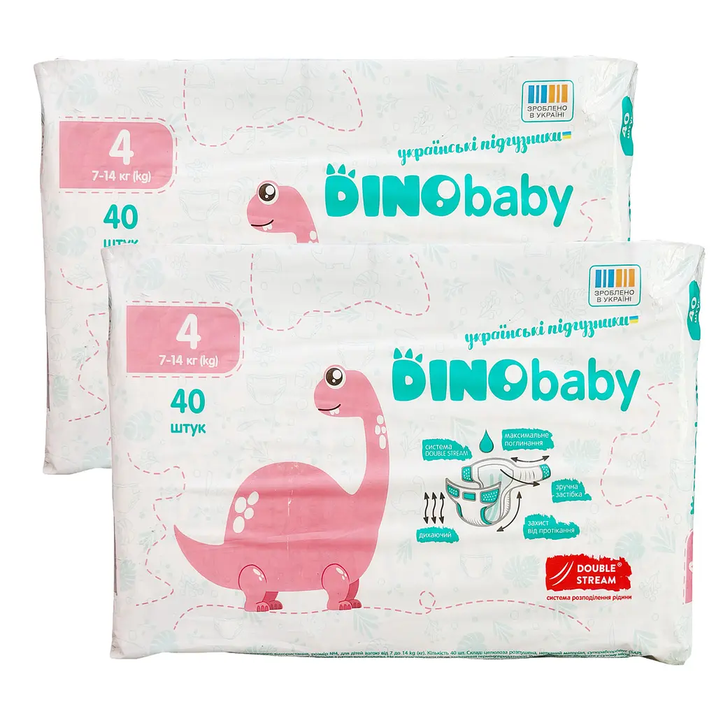 Підгузки Dino Baby 4 (7-14 кг), 80 шт