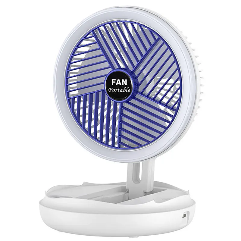 Настільний складний вентилятор Folding Fan 2in1 with Night Light White - фото 2