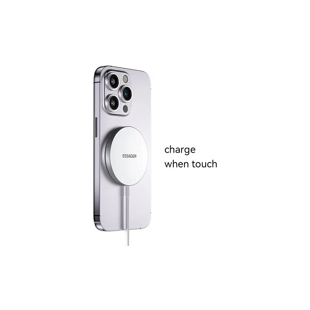 Зарядний пристрій Essager 2-in-1 wireless charger 15W magnetic for phone and earphones (EWXCX-YT02-Z) - фото 3