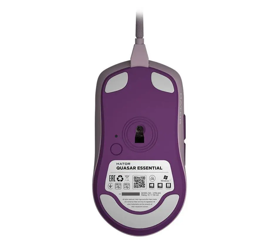 Ігрова миша Hator Quasar Essential ESports Gaming 6200 DPI 30G Lilac - фото 6