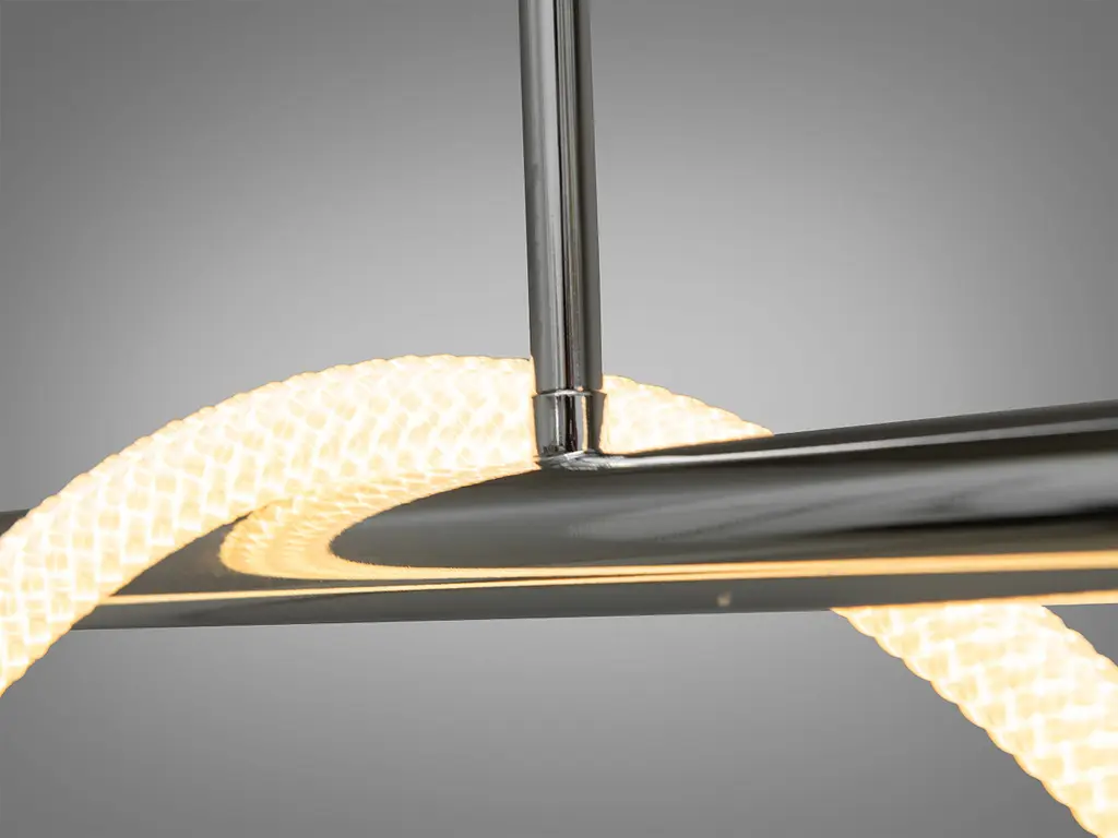 Стельова люстра LED Diasha 9752-L1500CH Шланг, 48W, 2640 лм, хром, для вітальні - фото 5