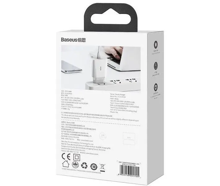Мережевий зарядний пристрій Baseus Speed Mini PD Charger 20W (CCFS-SN02) White [67420] - фото 11